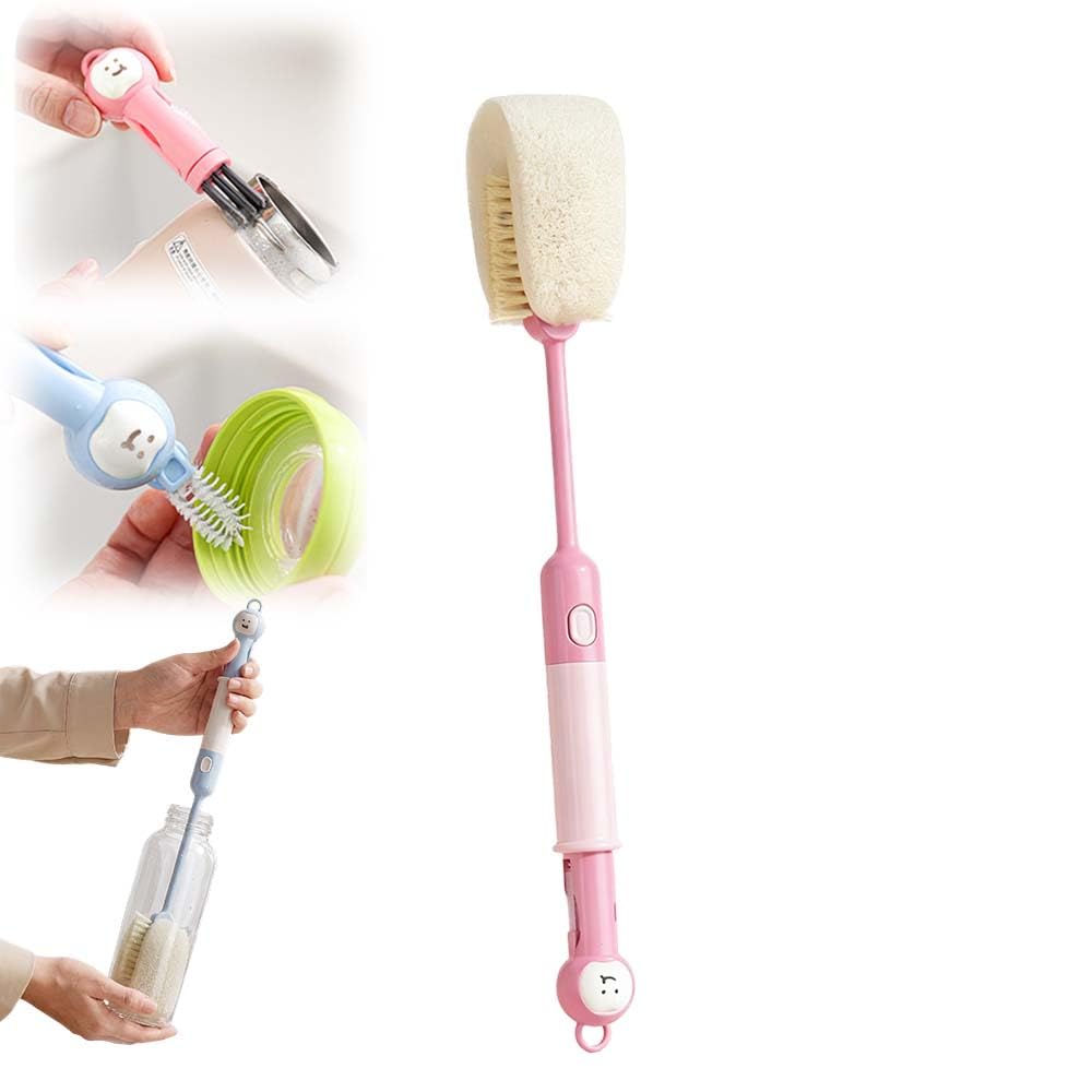 5 in 1 Bottle Cleaning Brush Set, 2026 Multifunctional Lid Brush Cleaning Tool Kitchen, 15" Long Handle Bottle Cleaning Brush, 3 Straw Brush, Detail Brush for Cup Lid Gap (Blue)