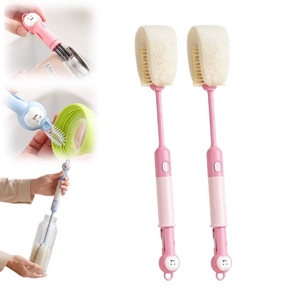 5 in 1 Bottle Cleaning Brush Set, 2026 Multifunctional Lid Brush Cleaning Tool Kitchen, 15" Long Handle Bottle Cleaning Brush, 3 Straw Brush, Detail Brush for Cup Lid Gap (Blue)