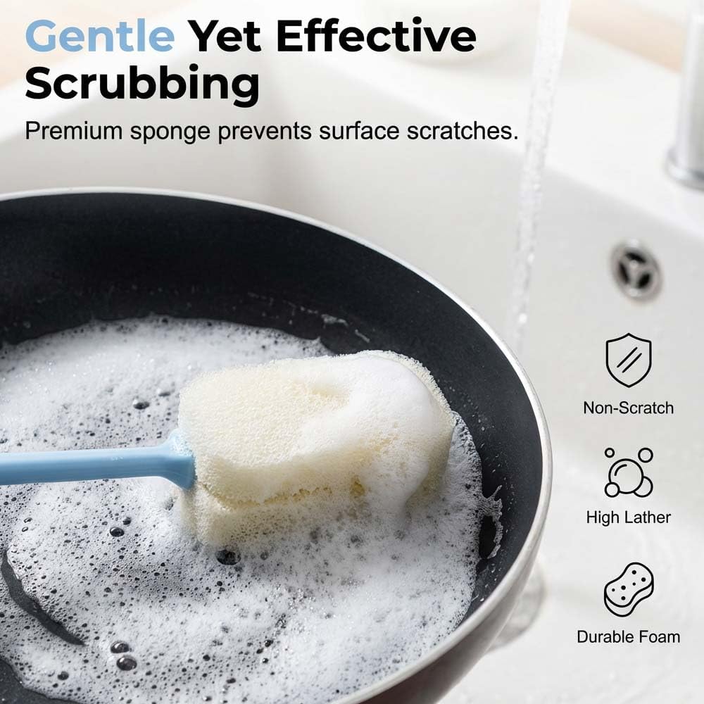 5 in 1 Bottle Cleaning Brush Set, 2026 Multifunctional Lid Brush Cleaning Tool Kitchen, 15" Long Handle Bottle Cleaning Brush, 3 Straw Brush, Detail Brush for Cup Lid Gap (Blue)