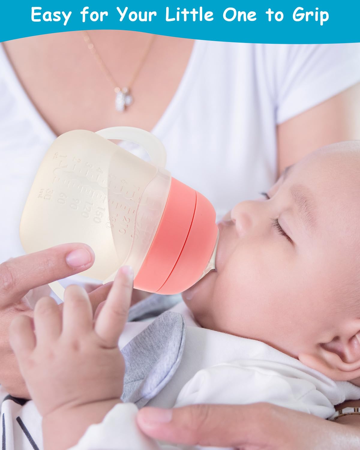 Baby Bottle Handles Compatible with Nanobebe Flexy Bottles, Easy-Grip Ergonomic Handles, Transitional Sippy Cup, BPA Free, 2-Pack