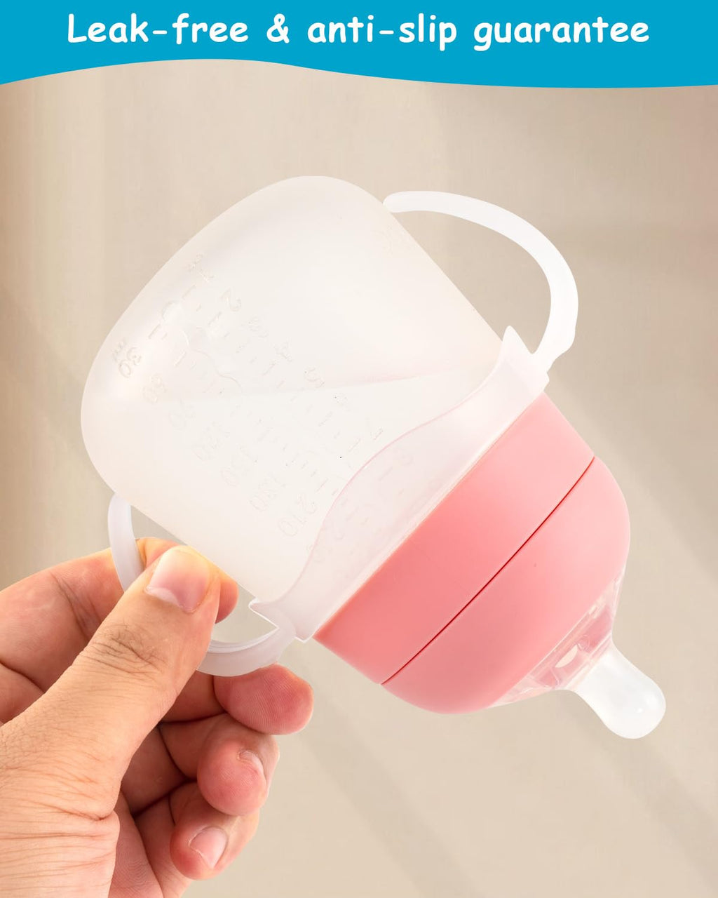 Baby Bottle Handles Compatible with Nanobebe Flexy Bottles, Easy-Grip Ergonomic Handles, Transitional Sippy Cup, BPA Free, 2-Pack