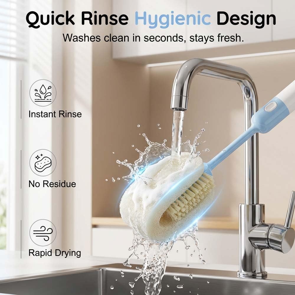 5 in 1 Bottle Cleaning Brush Set, 2026 Multifunctional Lid Brush Cleaning Tool Kitchen, 15" Long Handle Bottle Cleaning Brush, 3 Straw Brush, Detail Brush for Cup Lid Gap (Blue)