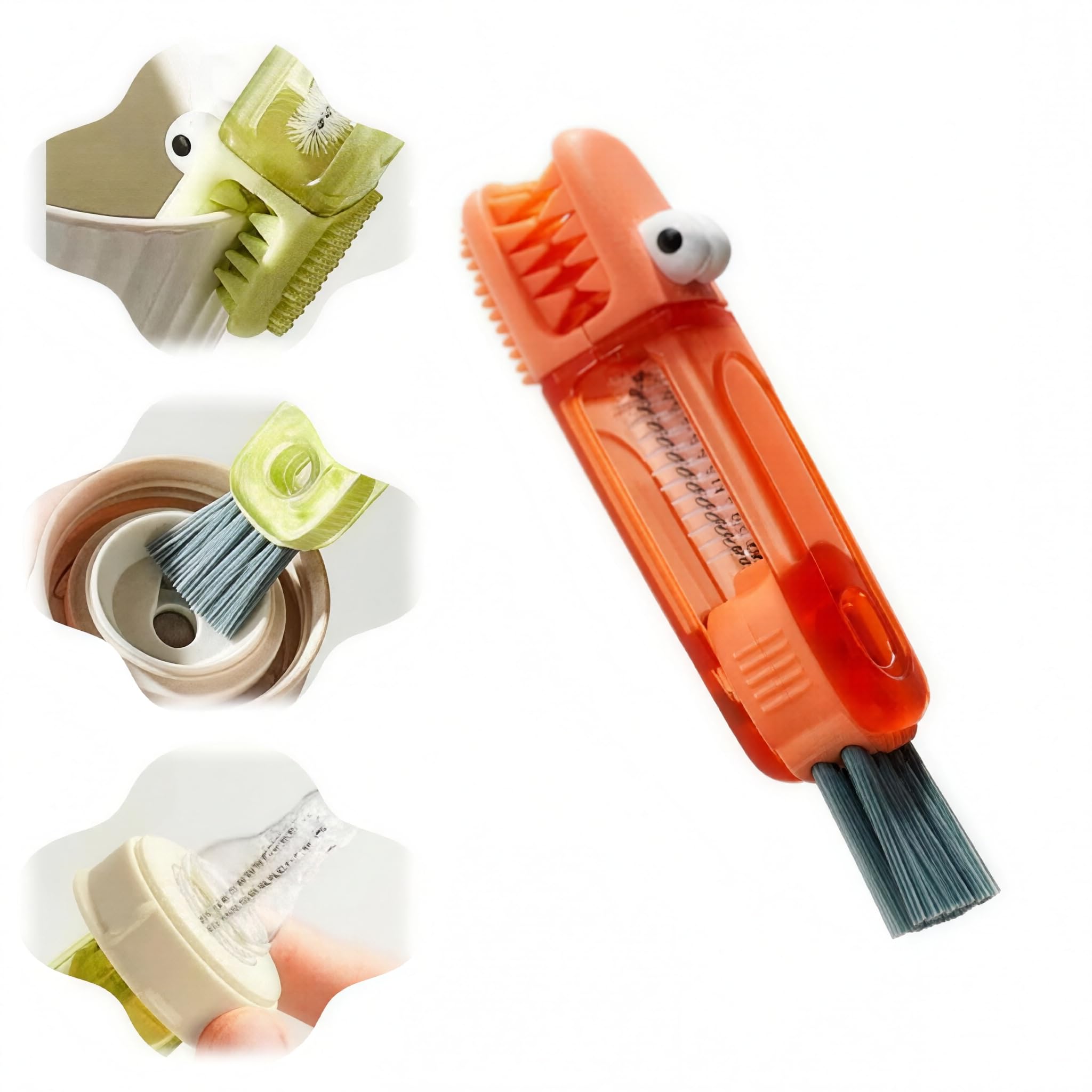 3 in 1 Cup Lid Cleaning Brush, Multifunctional Bottle Cleaning Brush, Portable Cup Lid Gap Cleaner, Home Kitchen Crevice Cleaning Brush Set Tools (3pcs)