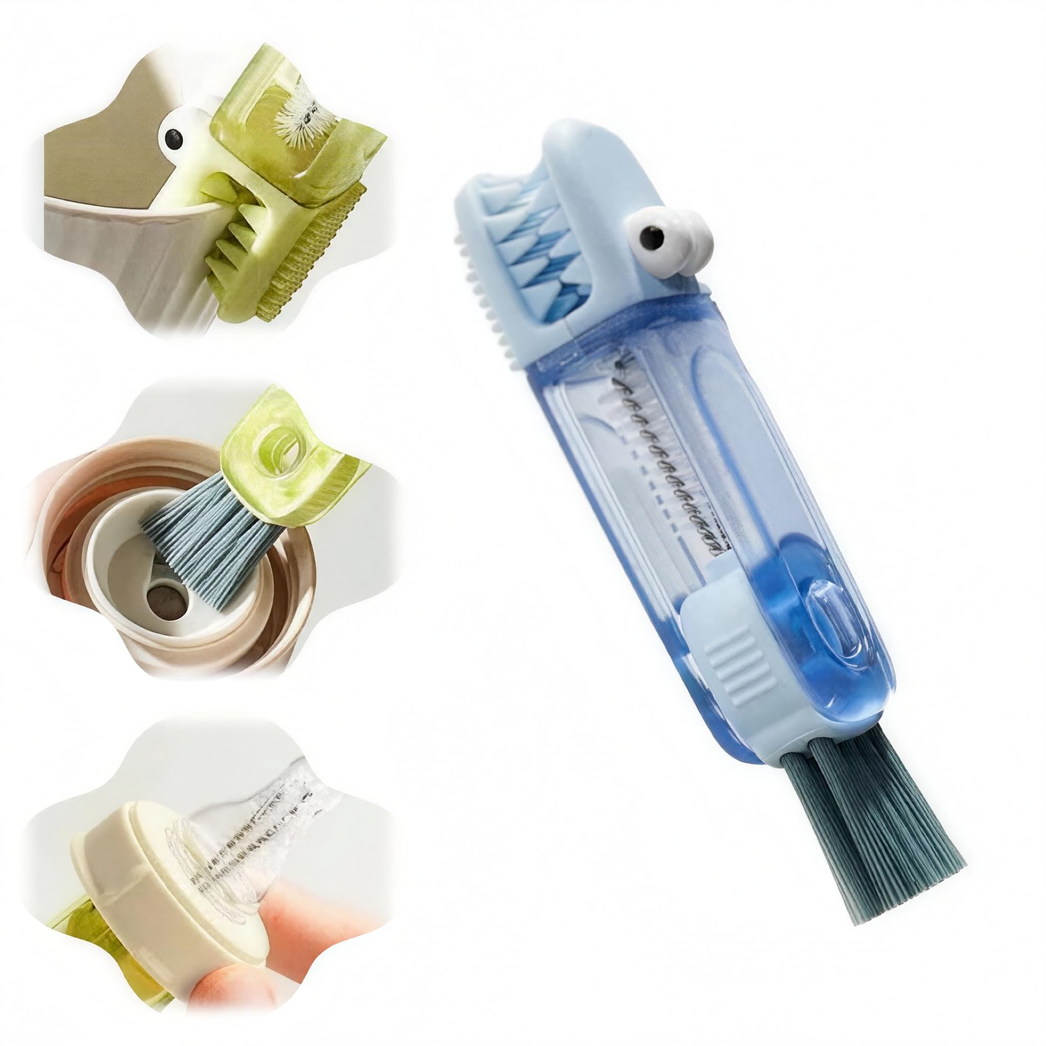 3 in 1 Cup Lid Cleaning Brush, Multifunctional Bottle Cleaning Brush, Portable Cup Lid Gap Cleaner, Home Kitchen Crevice Cleaning Brush Set Tools (3pcs)